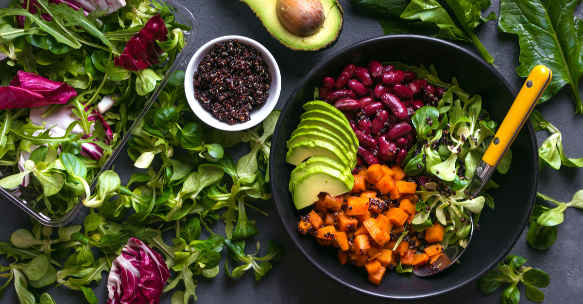 raw vegetables on a black background